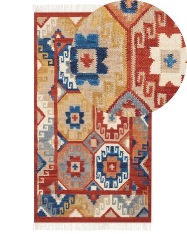 Wool Kilim Area Rug 80 x 150 cm Multicolour LUSARAT