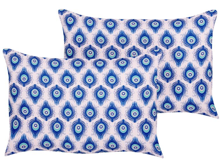 Set di 2 cuscini da esterno  blu e rosa 40 x 60 cm CERIANA_880872