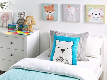 Set of 2 Cotton Kids Cushions Bear 45 x 45 cm Blue WARANASI