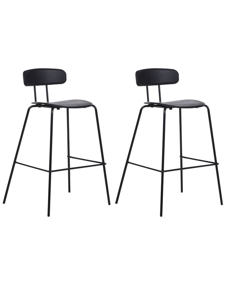 Set of 2 Bar Chairs Black SIBLEY_902785