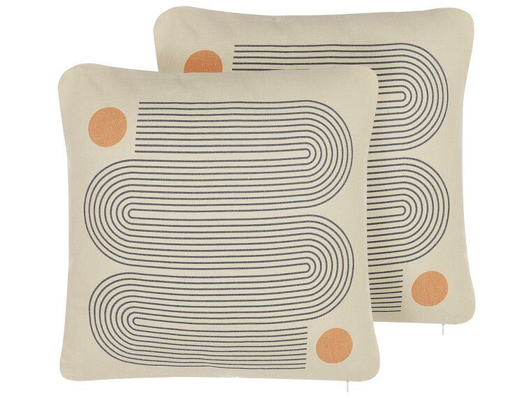 Set of 2 Cushions Geometric Pattern 45 x 45 cm Multicolour CALIBRACHOA_818550