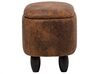 Faux Leather Storage Animal Stool Brown HIPPO_710398