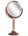 Espelho de maquilhagem rosa dourado com LED ø 18 cm BAIXAS_813679