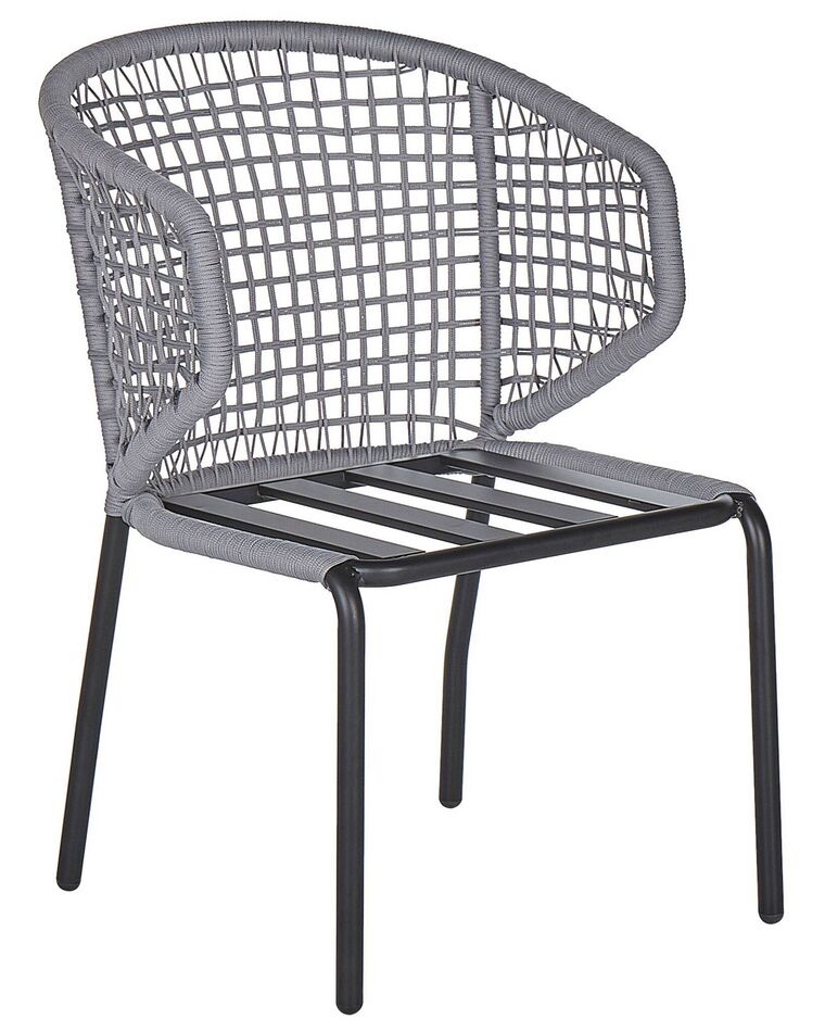 Set of 2 Garden Chairs Grey PALMI Beliani.co.uk