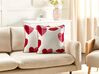 Set of 2 Cotton Cushions Abstract Pattern 45 x 45 cm White and Red PERIWINKLE_914160