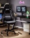 Bürostuhl Kunstleder schwarz mit LED-Beleuchtung höhenverstellbar GLEAM_862527
