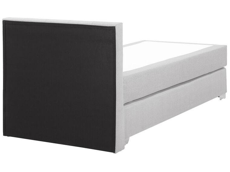 Hoekbedframe Lichtgrijs 90 x 200 cm Fluweel Hoekbedframe Lichtgrijs 90 x 200 cm Fluweel