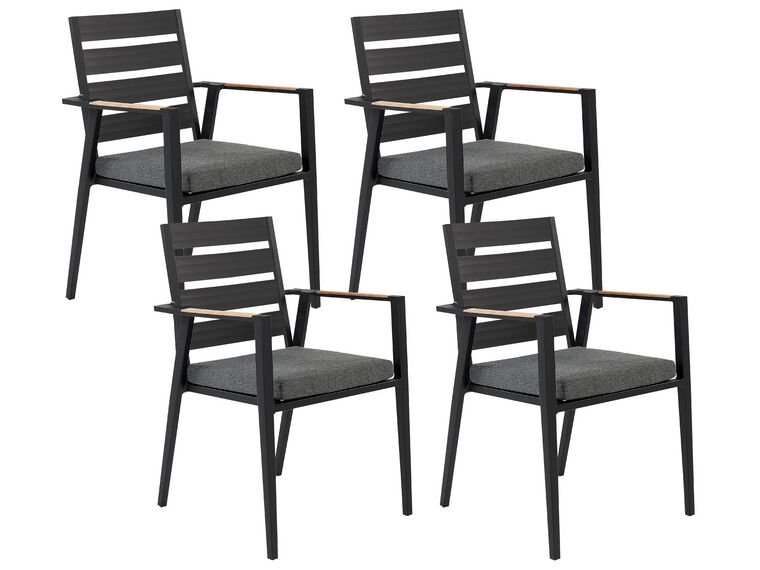 Zestaw 4 krzeseł ogrodowych czarny TAVIANO_841713