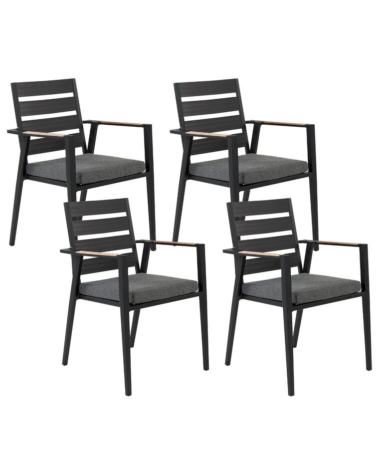 Conjunto de 4 cadeiras de jardim pretas TAVIANO_841713