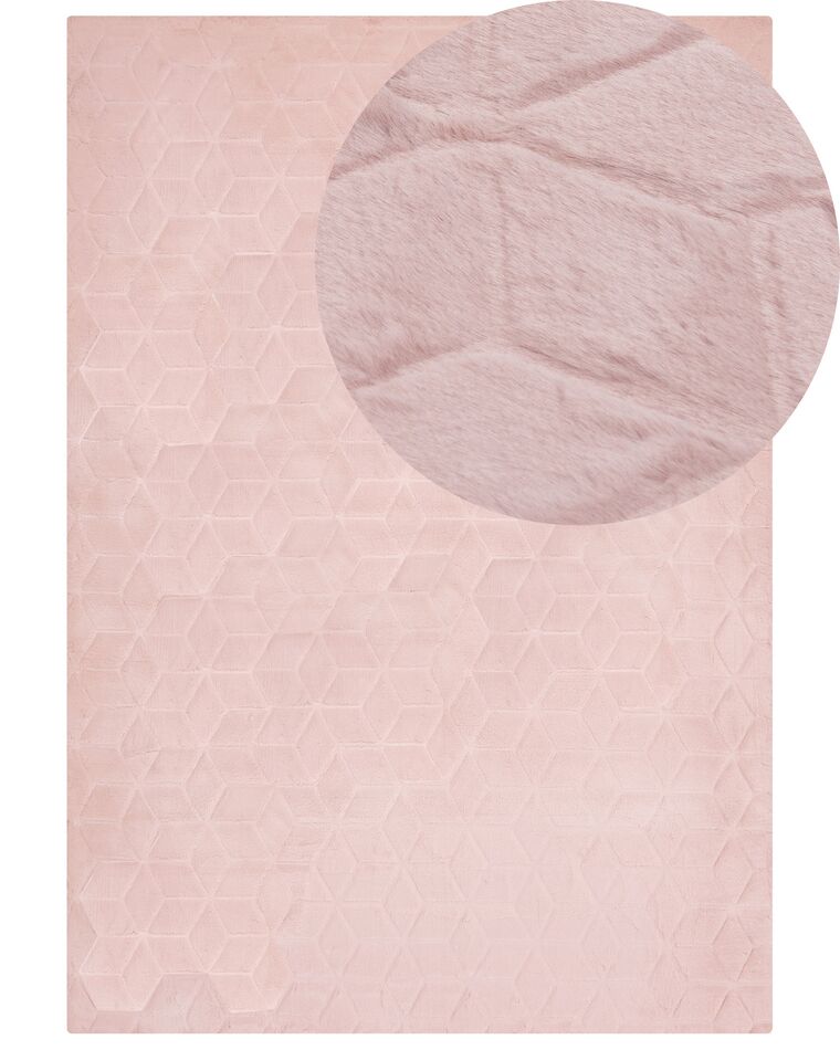 Matto jäniksen tekoturkis vaaleanpunainen 160 x 230 cm THATTA_866767