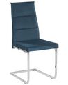  Sada sametových jídelních židlí modrá ROCKFORD_780980