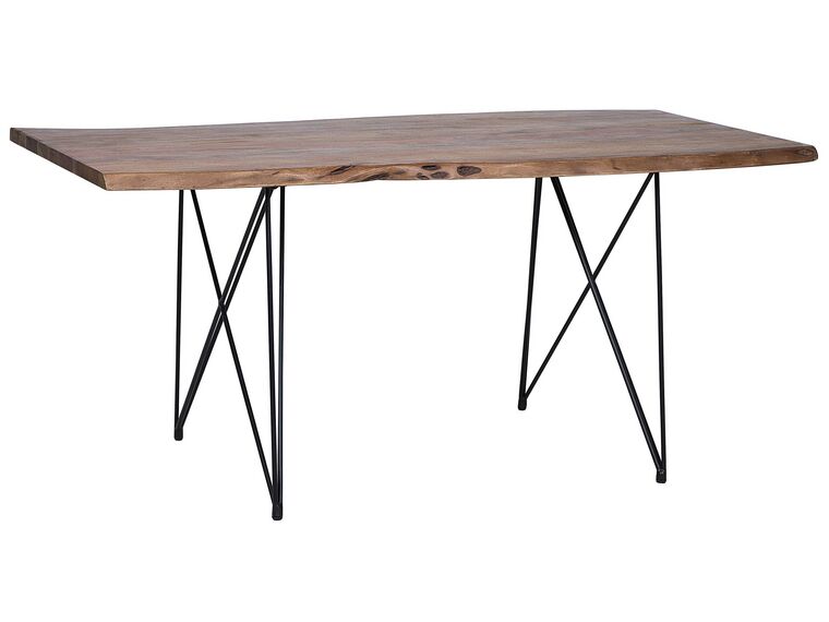 Table de salle à manger en bois foncé et métal 200 x 100 cm MUMBAI_740710