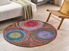 Okrúhly bavlnený koberec ⌀ 140 cm viacfarebný LADIK_758189