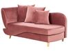 Chaise-longue à esquerda com arrumação em veludo rosa MERI II_914289