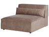 Left Hand 3 Seater Modular Fabric Corner Sofa with Ottoman Brown HELLNAR_912416