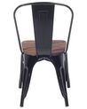 Metal Dining Chair Black and Dark Wood APOLLO_411293