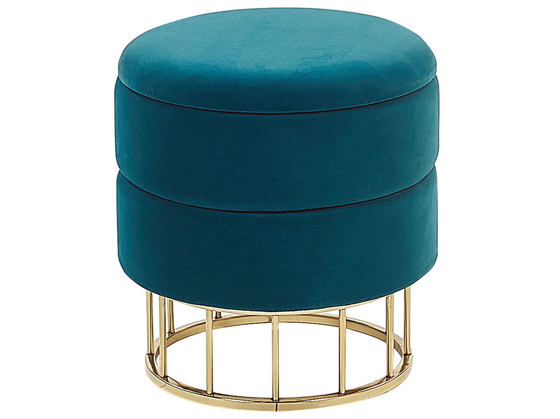 Storage Pouffe Teal Blue ELGIN Beliani.co.uk