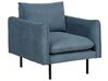 Conjunto de sofás 4 lugares em tecido azul VINTEBRO_901080