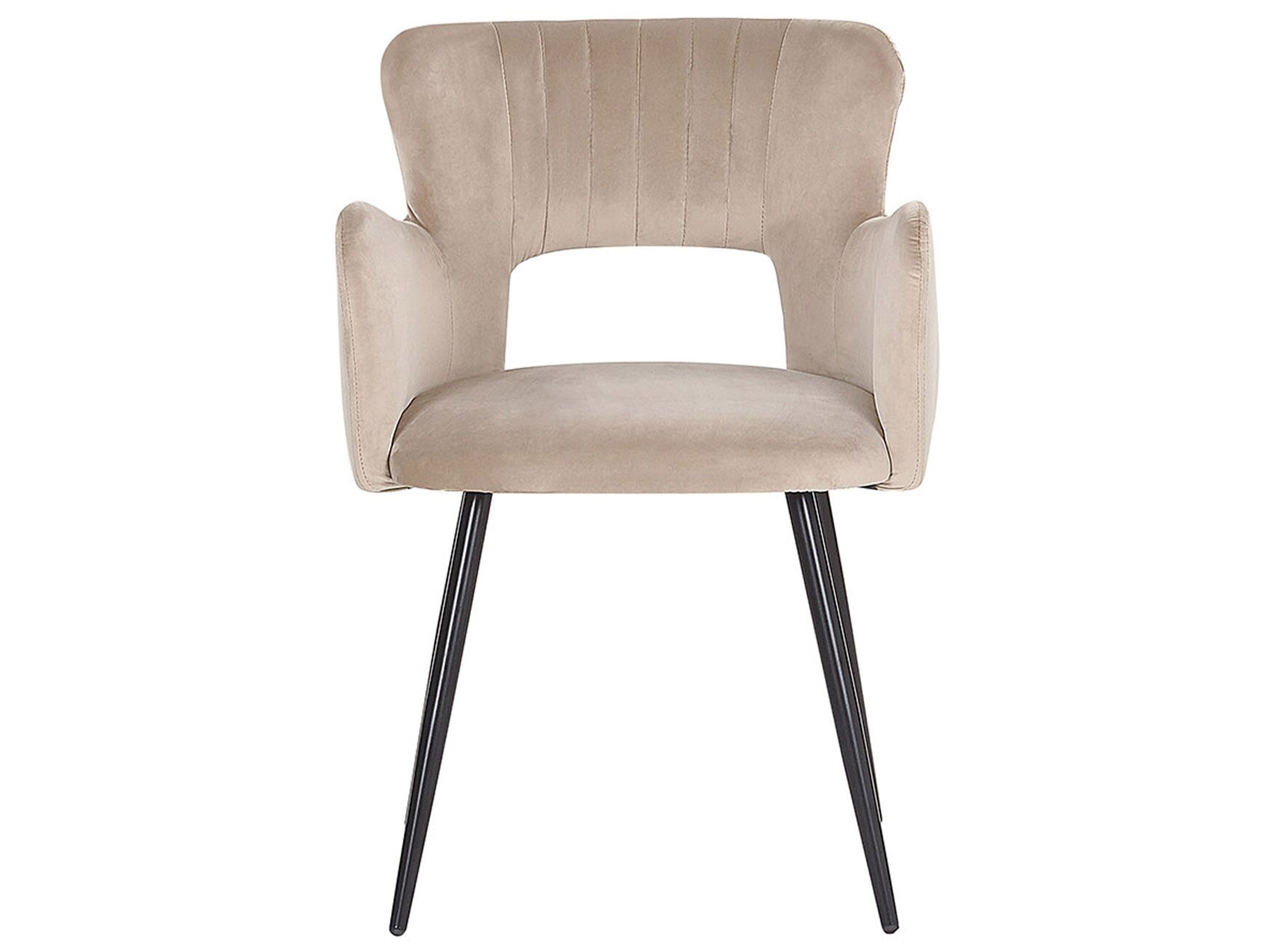Velvet Dining Chair Beige SANILAC Beliani.co.uk
