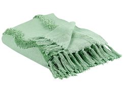 Viltti puuvilla vihreä 125 x 150 cm KHARI Viltti puuvilla vihreä 125 x 150 cm KHARI