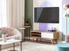 Móvel de TV com 4 prateleiras em cor de madeira clara e branca BUFFALO_824124