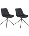 Set of 2 Velvet Dining Chairs Black NAVASOTA_860825