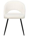 Sada 2 jídelních židlí s buklé čalouněním bílé ONAGA_877459