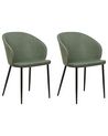 Set of 2 Fabric Dining Chairs Dark Green MASON_883560