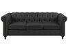3 Seater Faux Leather Sofa Black CHESTERFIELD_732091