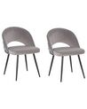 Conjunto de 2 sillas de comedor de terciopelo gris claro/negro VIVIAN_774142