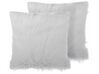Set of 2 Faux Fur Cushions 45 x 45 cm Beige DAISY_769922