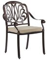Set of 4 Garden Chairs Brown ANCONA_765482