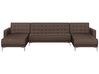5 Seater U-shaped Modular Fabric Sofa Brown ABERDEEN_736575