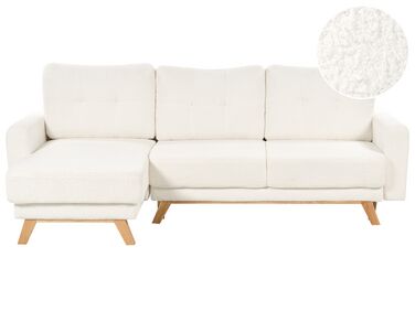 Canapé d'angle côté droit en tissu blanc SIRO