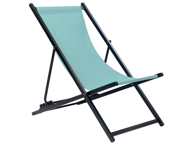 Folding Deck Chair Turquoise and Black LOCRI II_857241