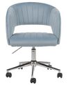 Velvet Desk Chair Beige Light Blue KATONAH_867713