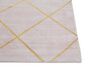 Teppich rosa / gold 80 x 150 cm kariertes Muster Kurzflor ATIKE_806528