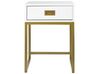 Table appoint blanche / dorée avec tiroir LARGO_790543