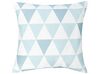 Set of 2 Outdoor Cushions Triangle Pattern 40 x 40 cm Blue and White TRIFOS_771014