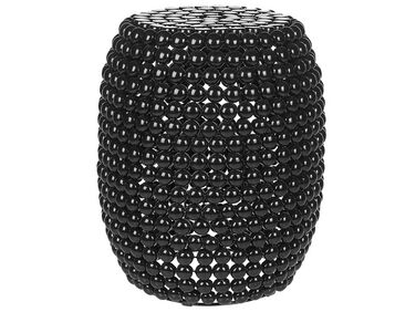 Beistelltisch schwarz Perlen-Optik oval ⌀ 32 cm UHANA