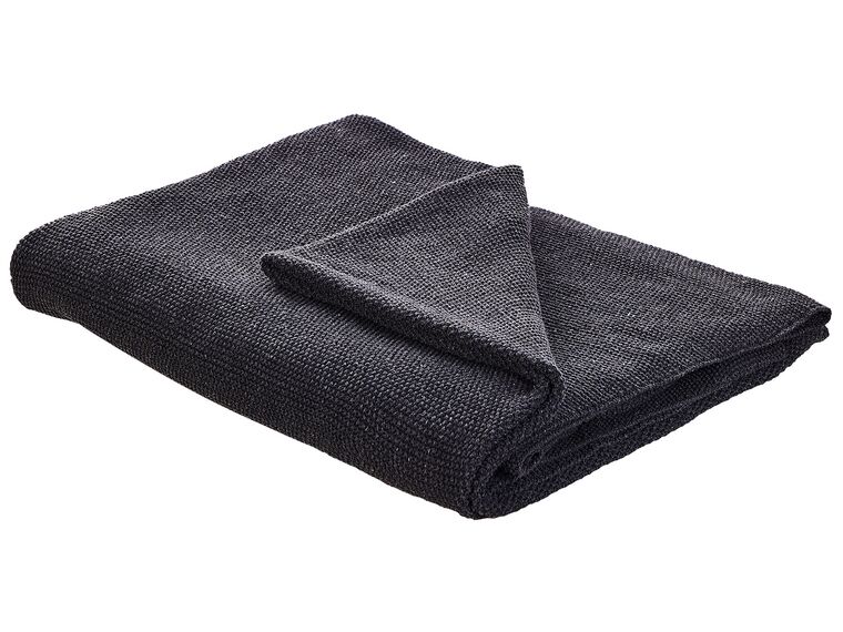 Cotton Blanket 130 x 180 cm Dark Grey ASAKA_728609
