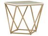 Table appoint carrée effet marbre beige / pied or 50 x 50 cm MALIBU_791856