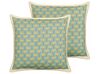 Set of 2 Cotton Cushions Flower Pattern 45 x 45 cm Blue and Yellow WAKEGI_838909
