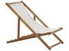 Acacia Folding Deck Chair Light Wood with Off-White ANZIO_779306