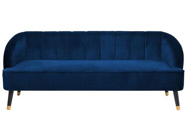 Sofa 3-osobowa welurowa ciemnoniebieska ALSVAG