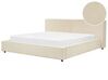 Corduroy EU Super King Size Bed Beige LINARDS_876128