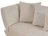 Left Hand Fabric Chaise Lounge with Storage Beige MERI II_881256