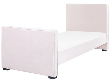 Łóżko welurowe 90 x 200 cm różowe TEENIE