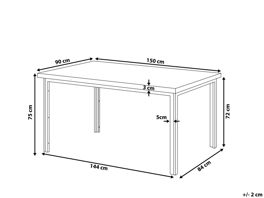 Esstisch Stahl braun 150 x 90 cm LAREDO | Beliani.ch