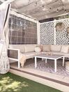 Lounge Set Aluminium weiß 4-Sitzer linksseitig Auflagen beige BORELLO_828302